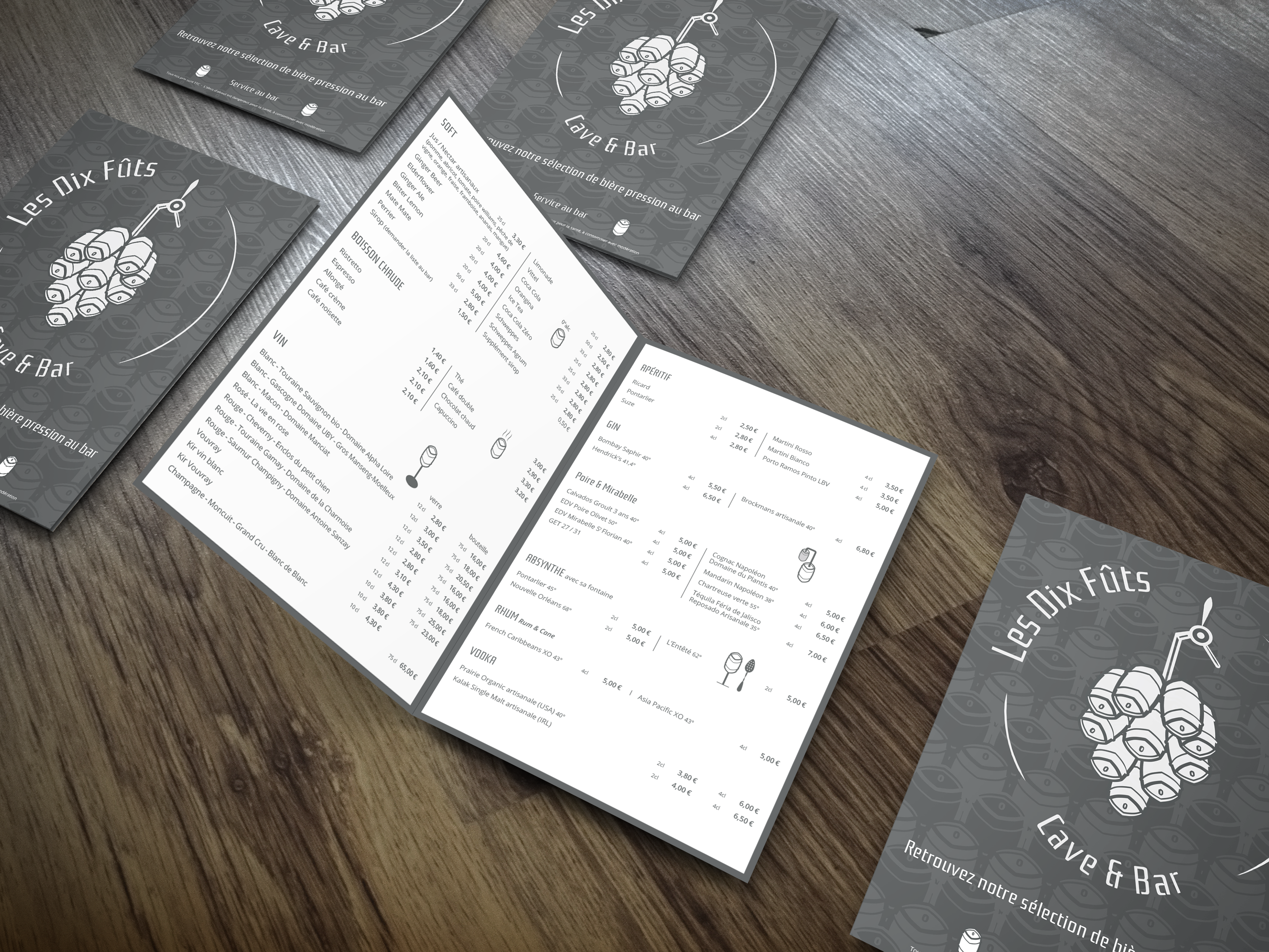 Logotype Les dix Fûts - Nicolas Témieau carte des boissons